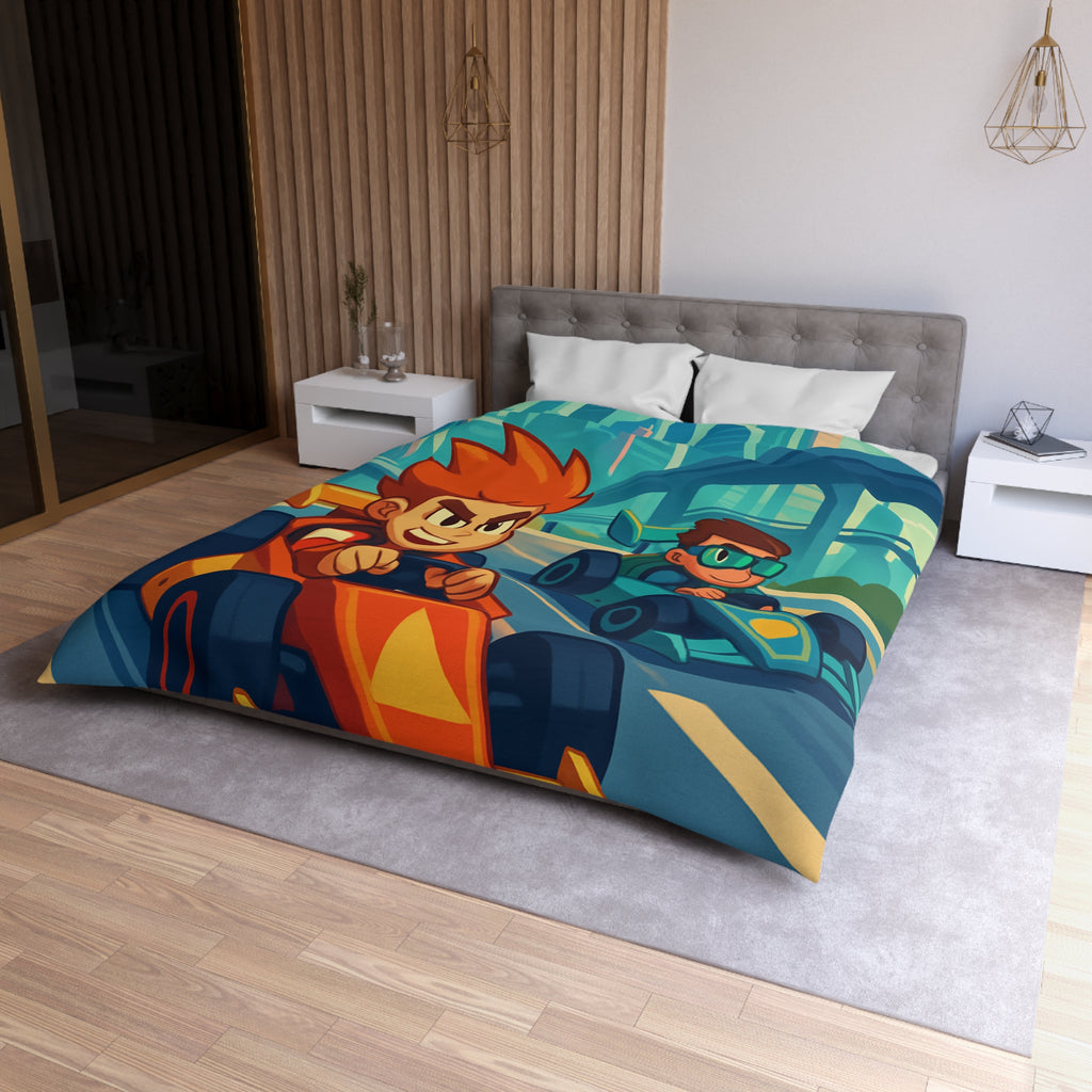 Housse de Couette Microfibre Motif Créatif Original Style Contemporain Chambre Élégante