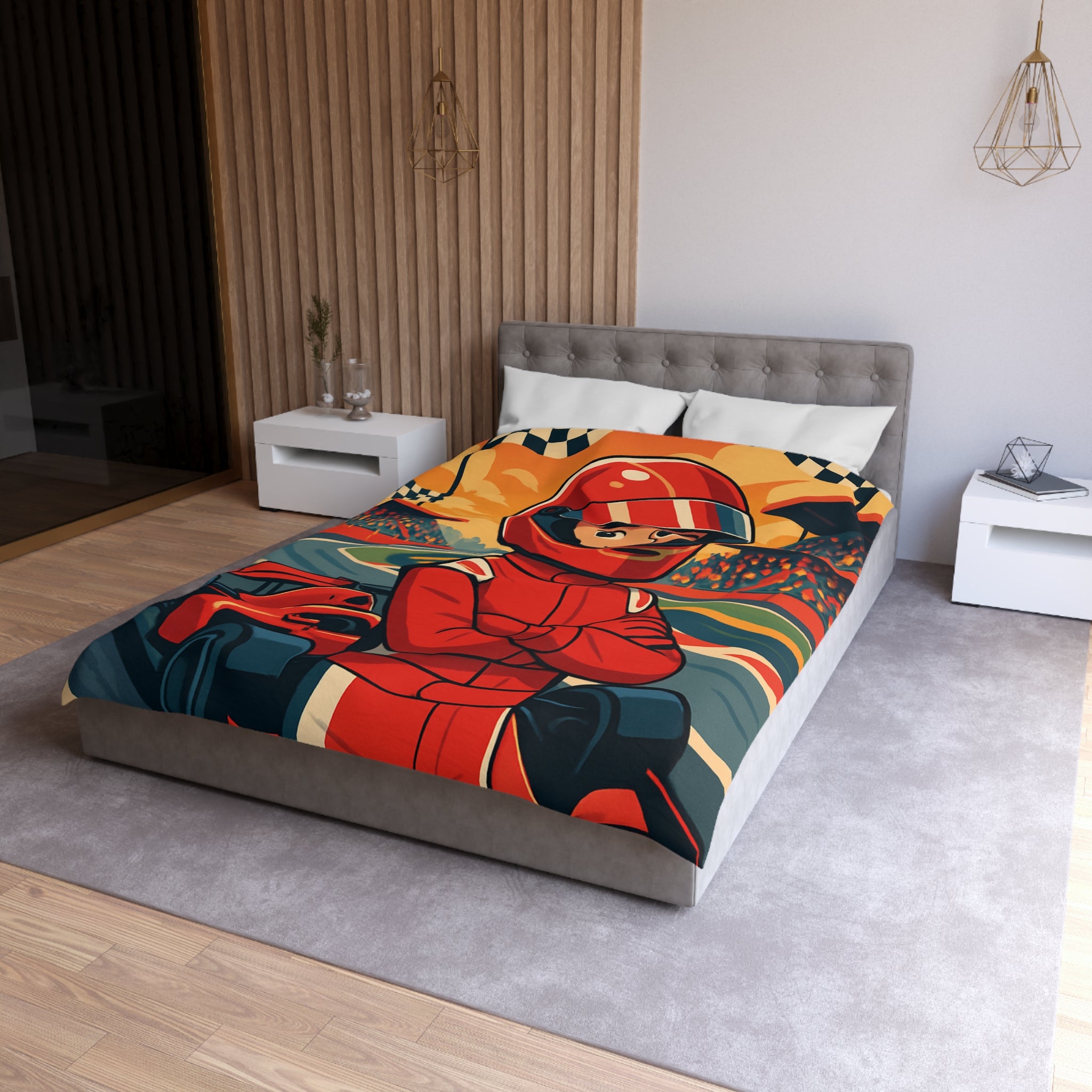 Housse de Couette Microfibre Illustration Unique Design Moderne Décoration Intérieure Raffinée