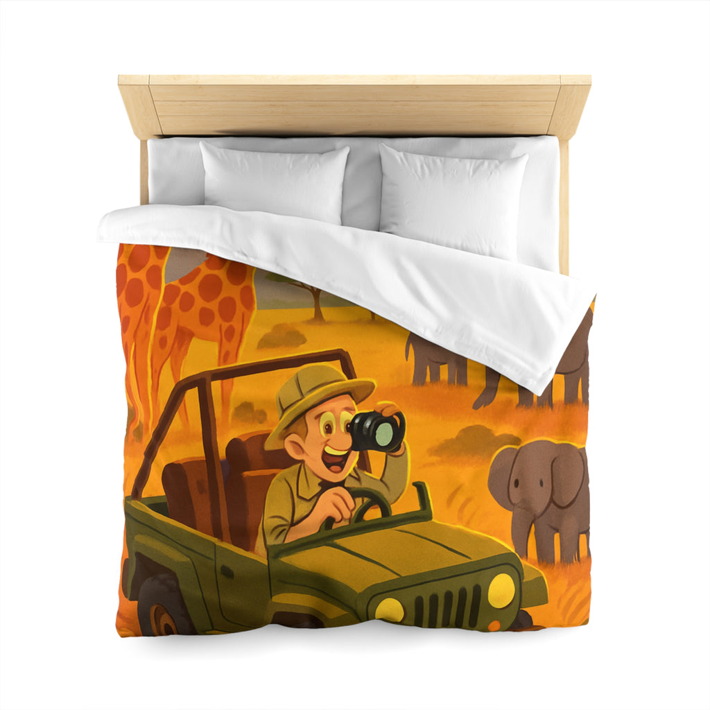 Housse de Couette Safari avec Animaux et Paysage Africain pour Chambre Enfant Aventure