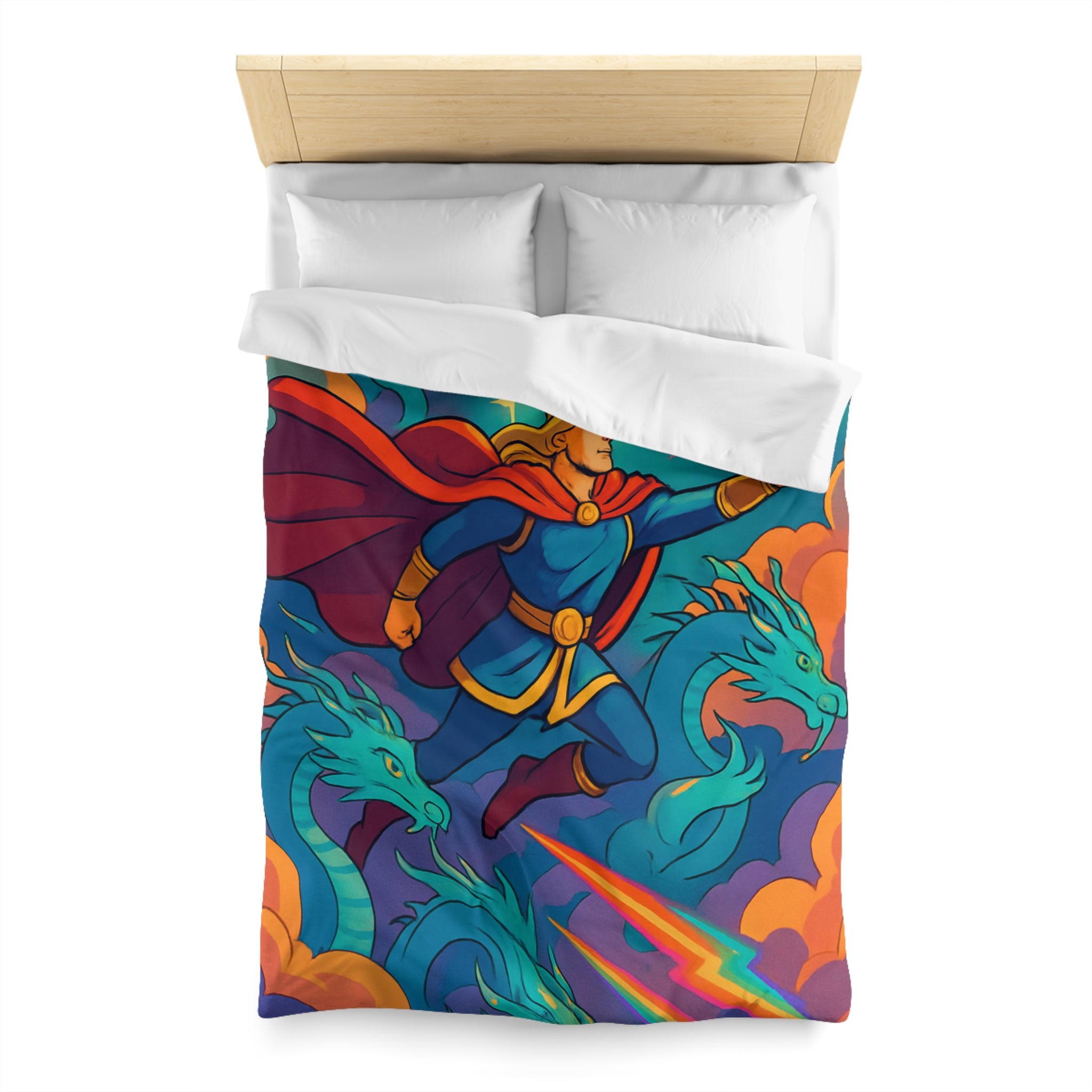 Housse de Couette Microfibre Motif Créatif Original Style Contemporain Chambre Élégante