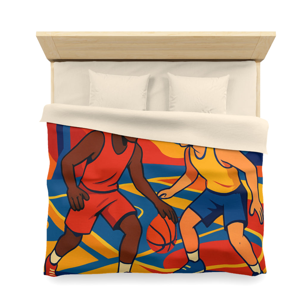 Idée Housse de Couette Basketball Colorée Style Rétro Dynamique pour Chambre Sportive
