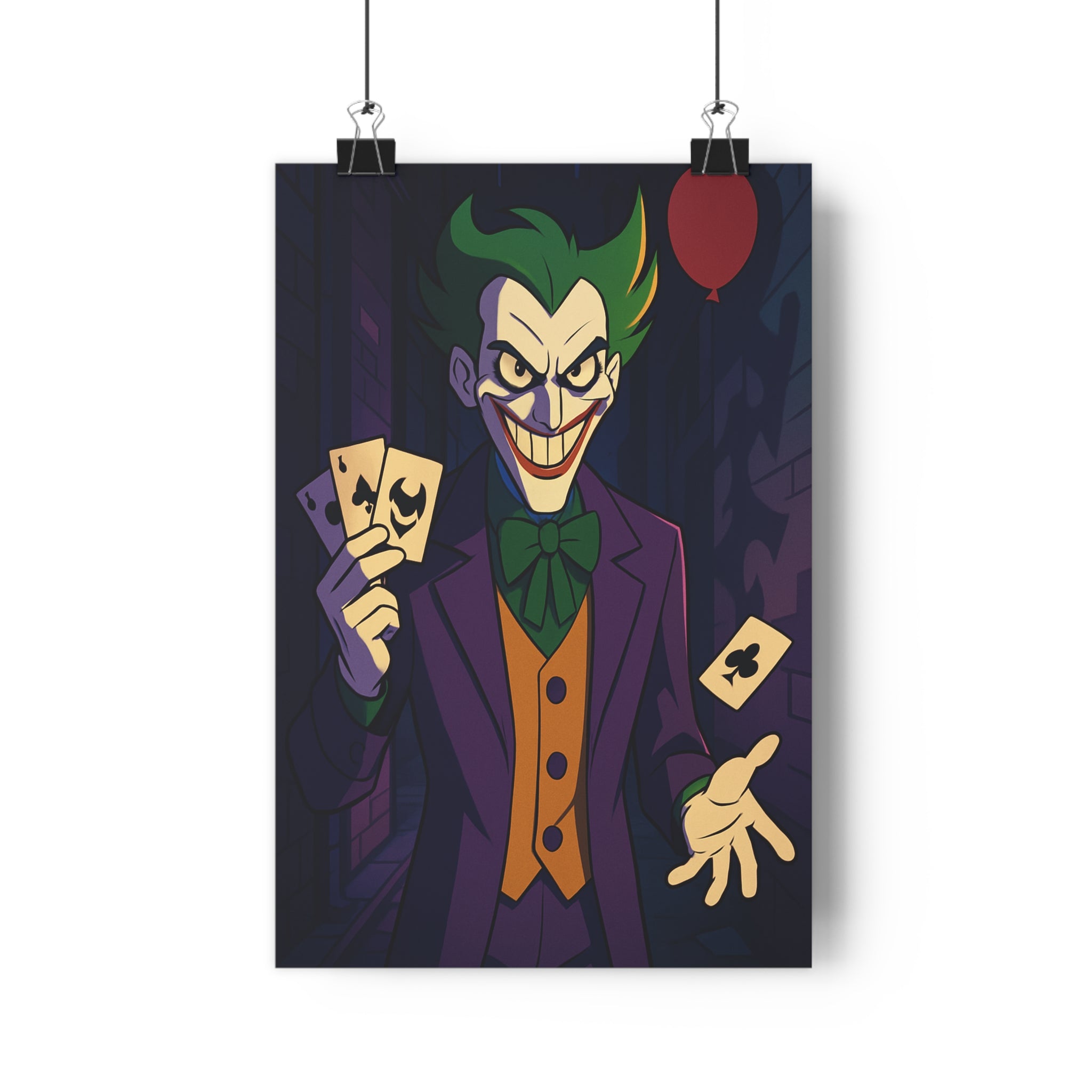 Poster décoratif mystérieux violet vert cartoon ludique intrigant salon chambre bureau original 30x46 accessoires