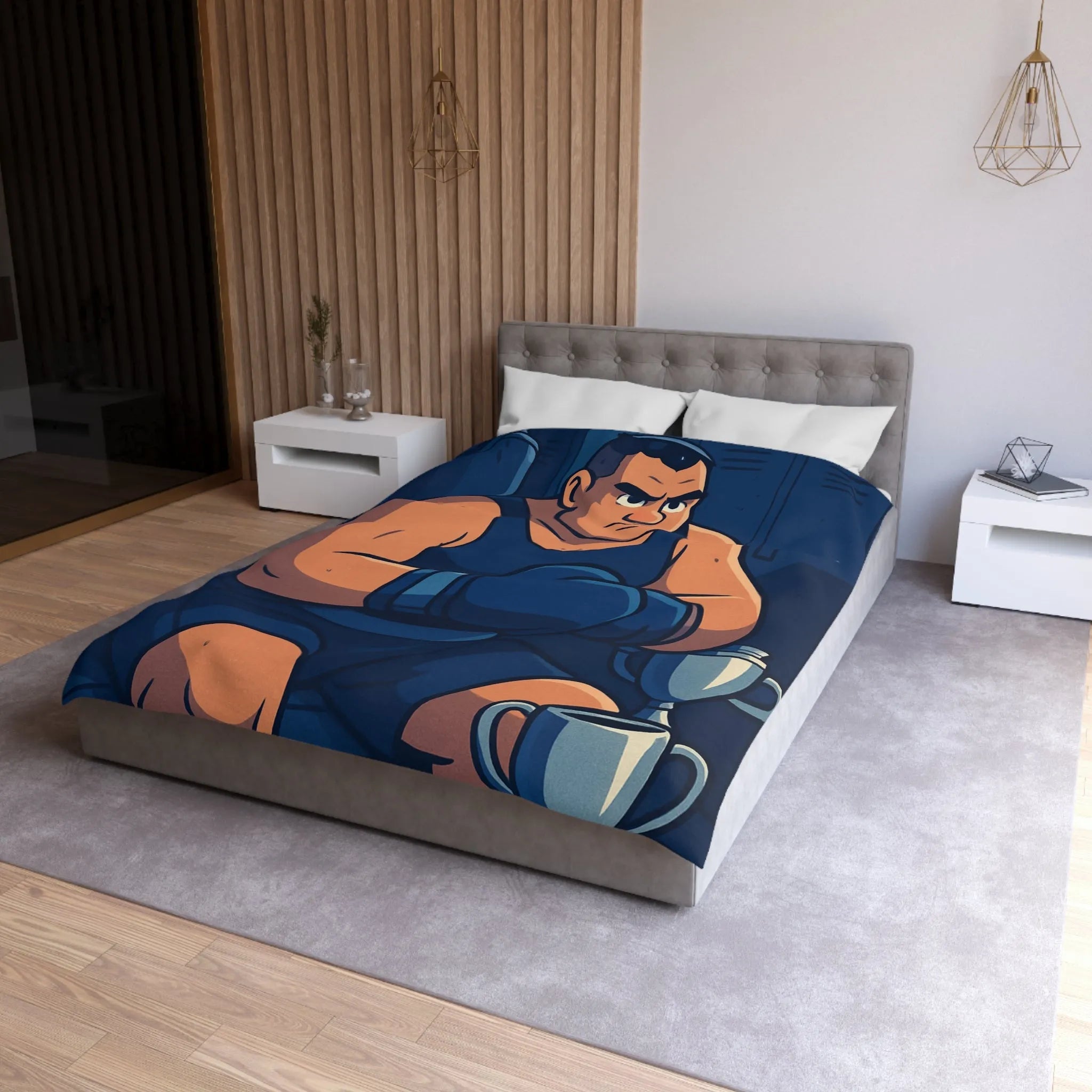 Housse de Couette Microfibre Art Graphique Contemporain Style Décoratif Chambre Tendance