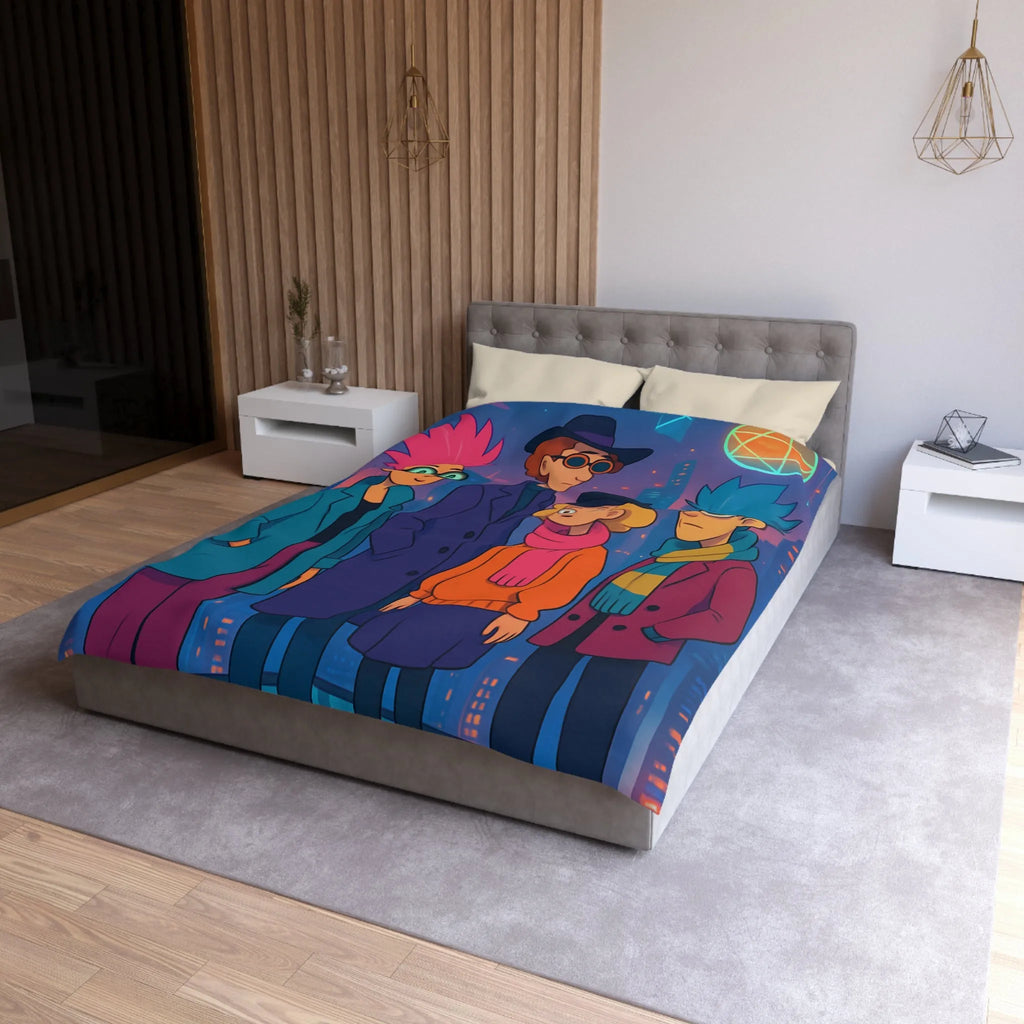 Éclat Pop Art : Style Audacieux et Couleurs Vives sur Housse de Couette Futuriste