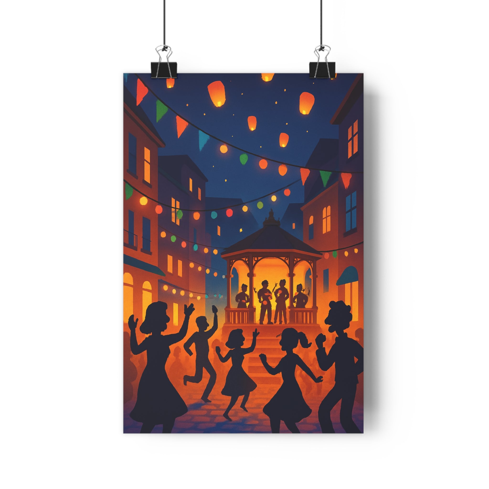 Poster décoratif festif lumineux coloré ambiance joyeuse salon moderne chambre art vibrant tendance premium