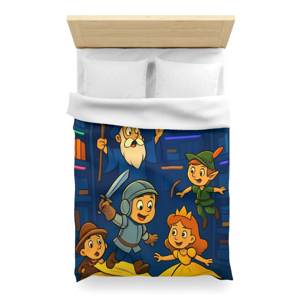 Housse de Couette Enchantée pour Enfants avec Contes Magiques et Personnages Historiques Colorés
