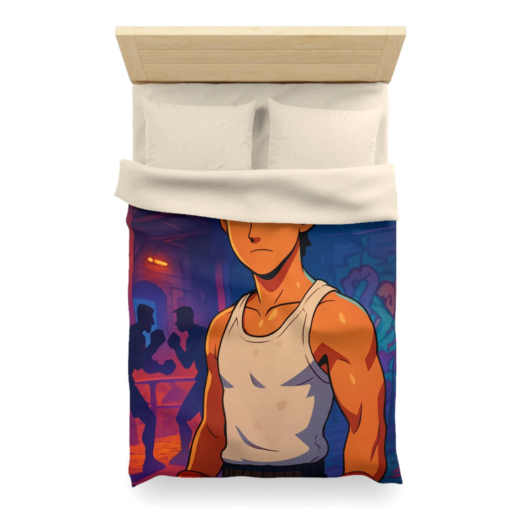 Housse de Couette Microfibre Art Graphique Contemporain Style Décoratif Chambre Tendance