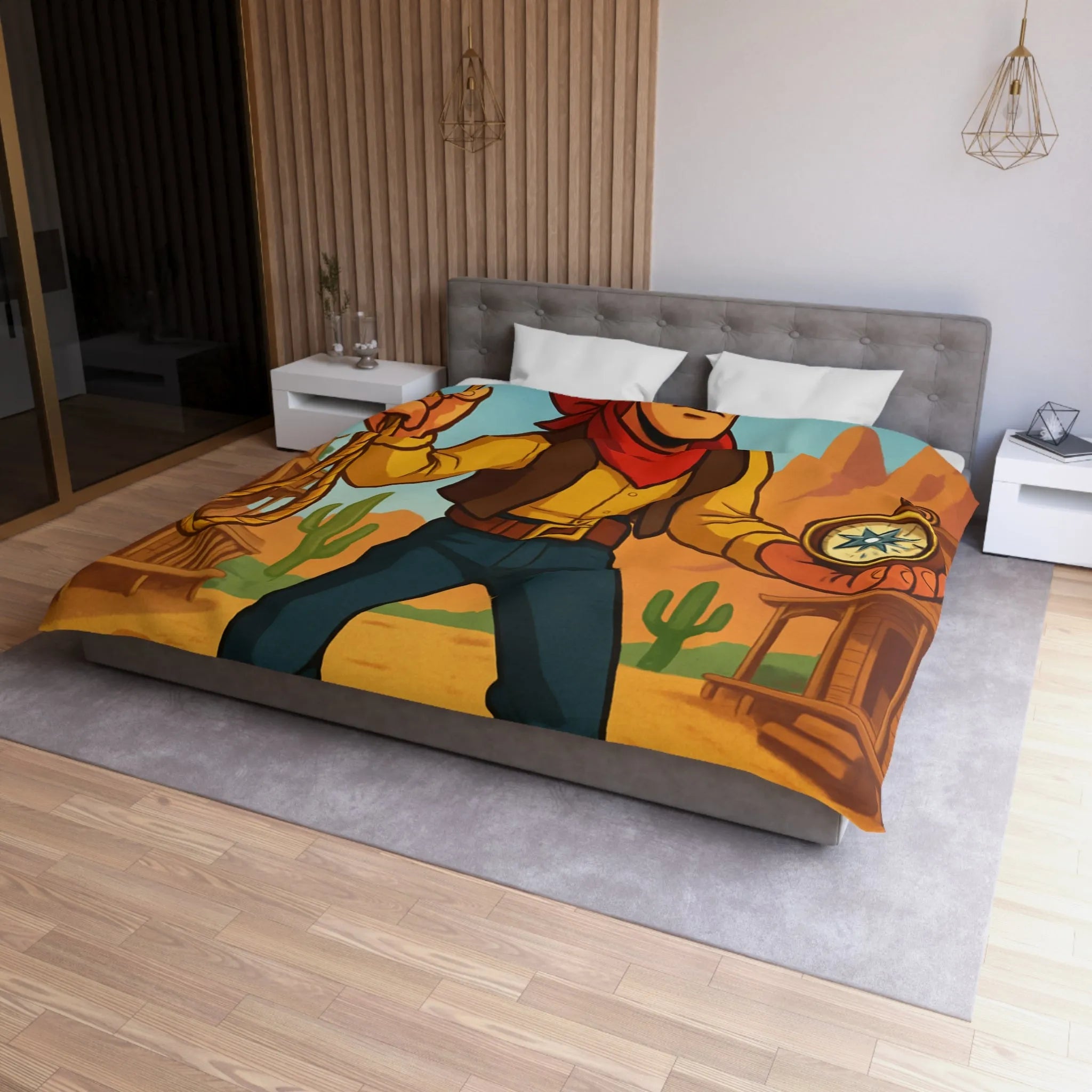 Cowboy Cartoonesque dans le Désert, Lasso et Boussole, Aventure Far West Humoristique