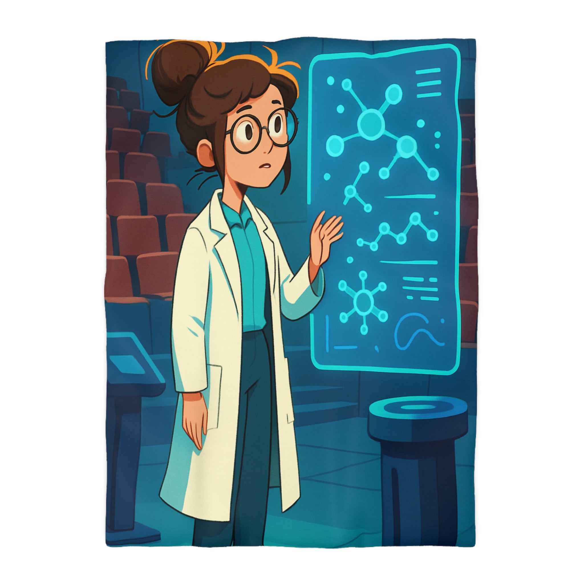 Housse de Couette Moderne avec Motif Futuriste et Design Scientifique Innovant