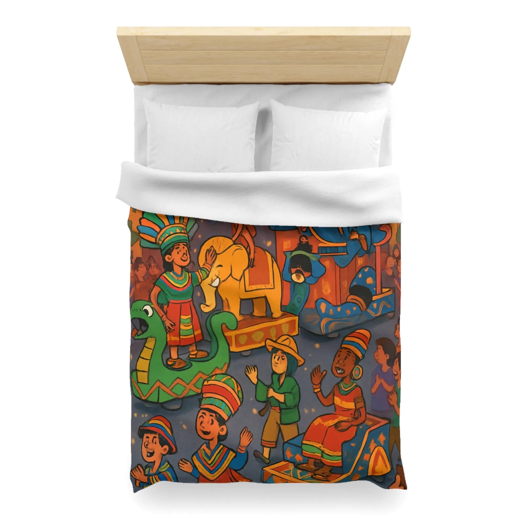 Housse de Couette Festive avec Défilé Coloré et Feux d'Artifice Éblouissants pour Enfants