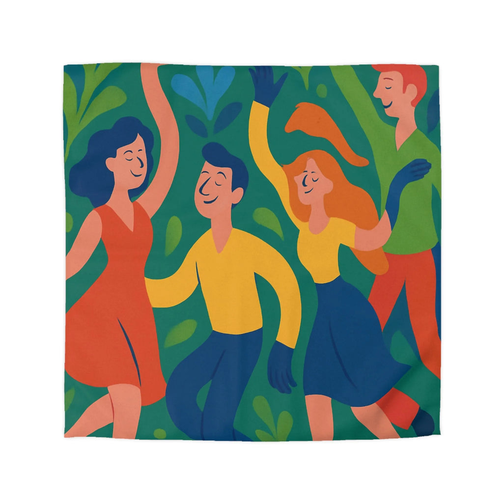 Housse de Couette Colorée Inspirée par la Danse et la Nature avec Fleurs Animées