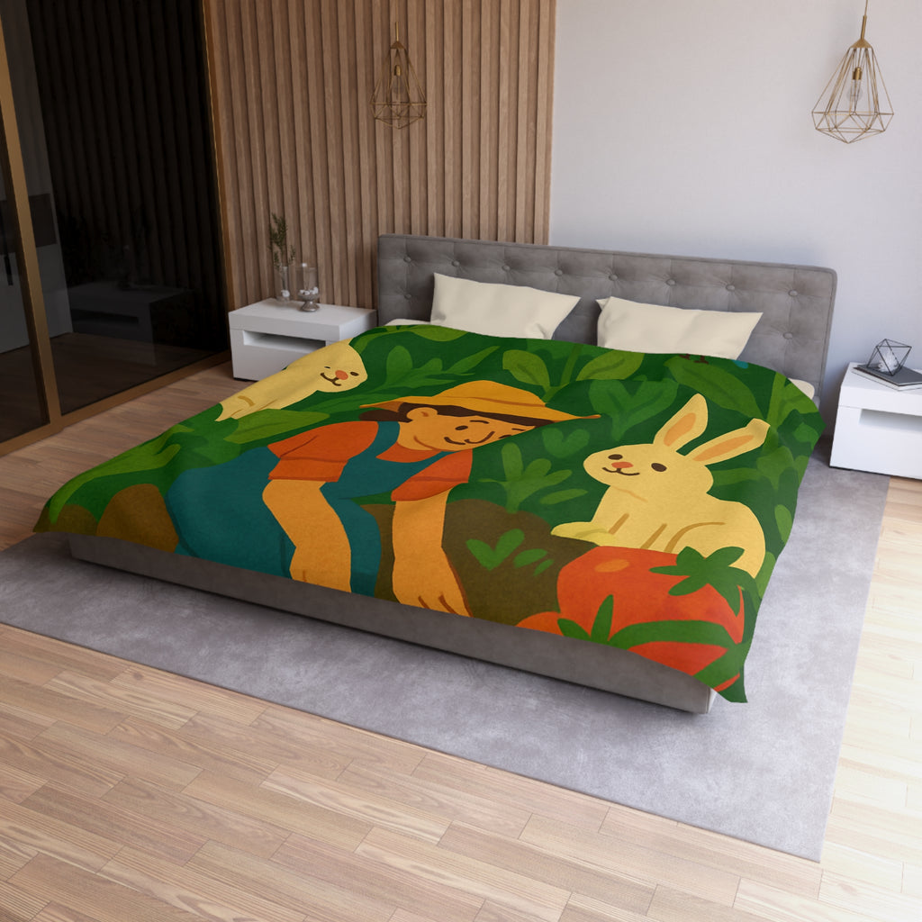 Housse de Couette Microfibre Illustration Unique Design Moderne Décoration Intérieure Raffinée