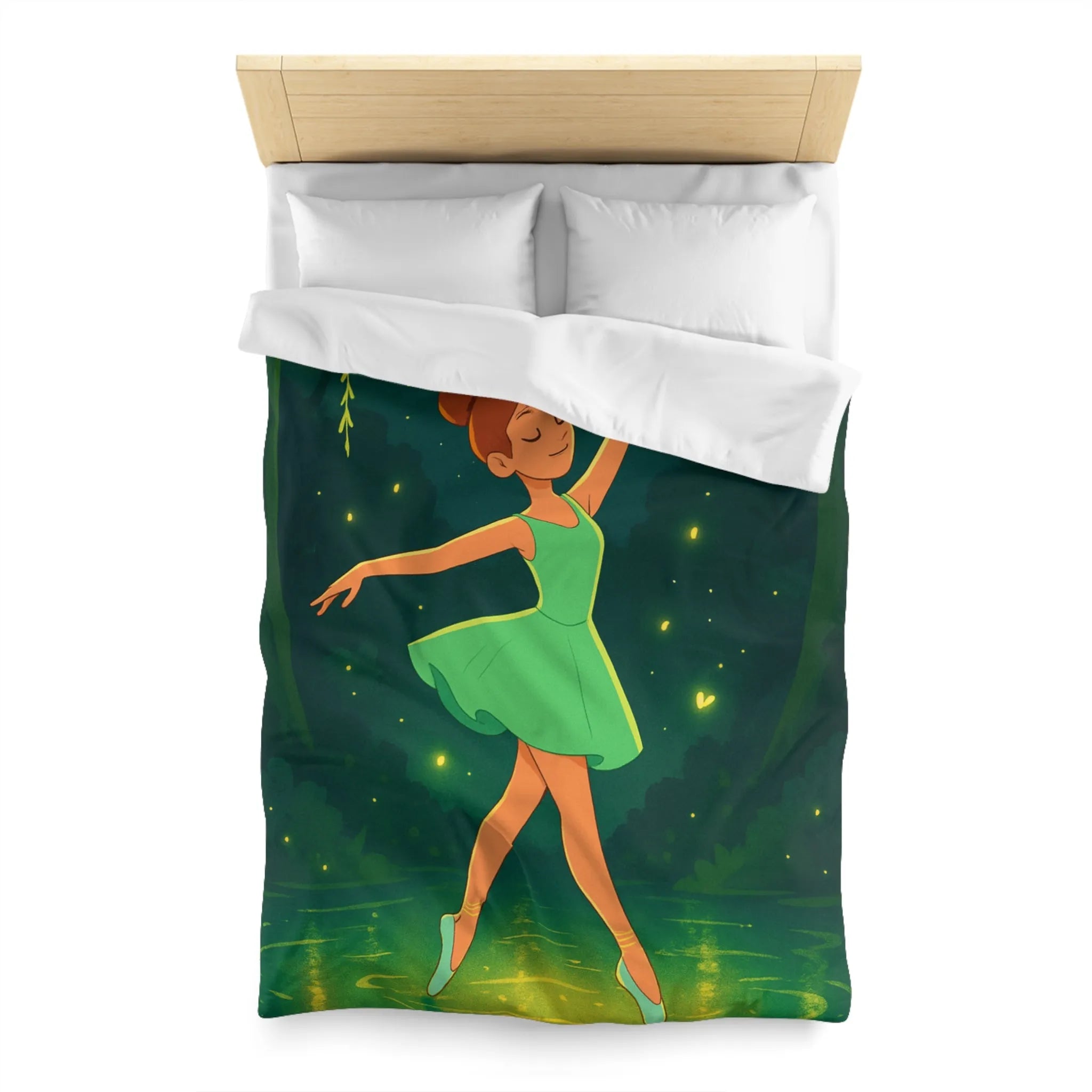 Housse de couette danseuse élégante forêt magique avec lucioles féeriques illuminées