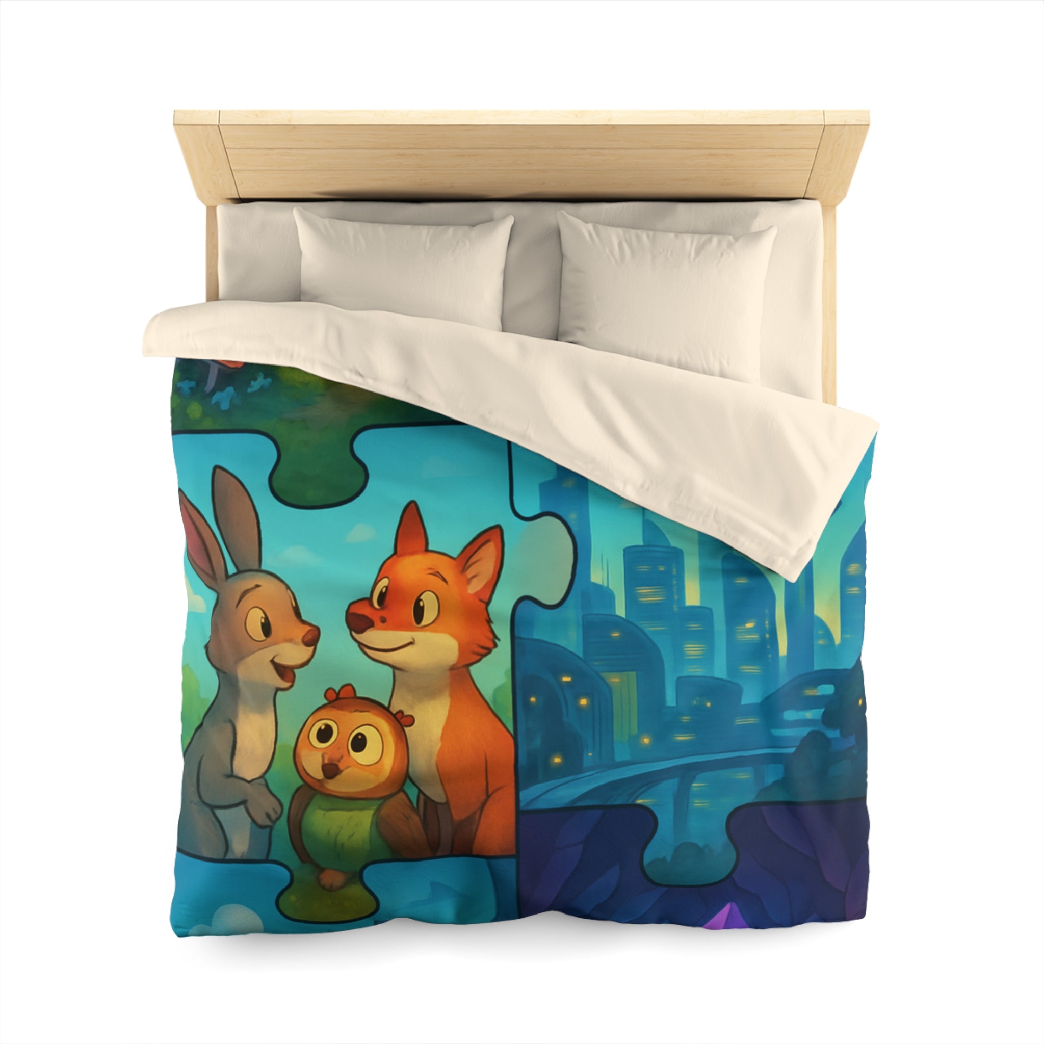 Housse de Couette Microfibre Design Artistique Moderne Décoration Chambre Confort Premium