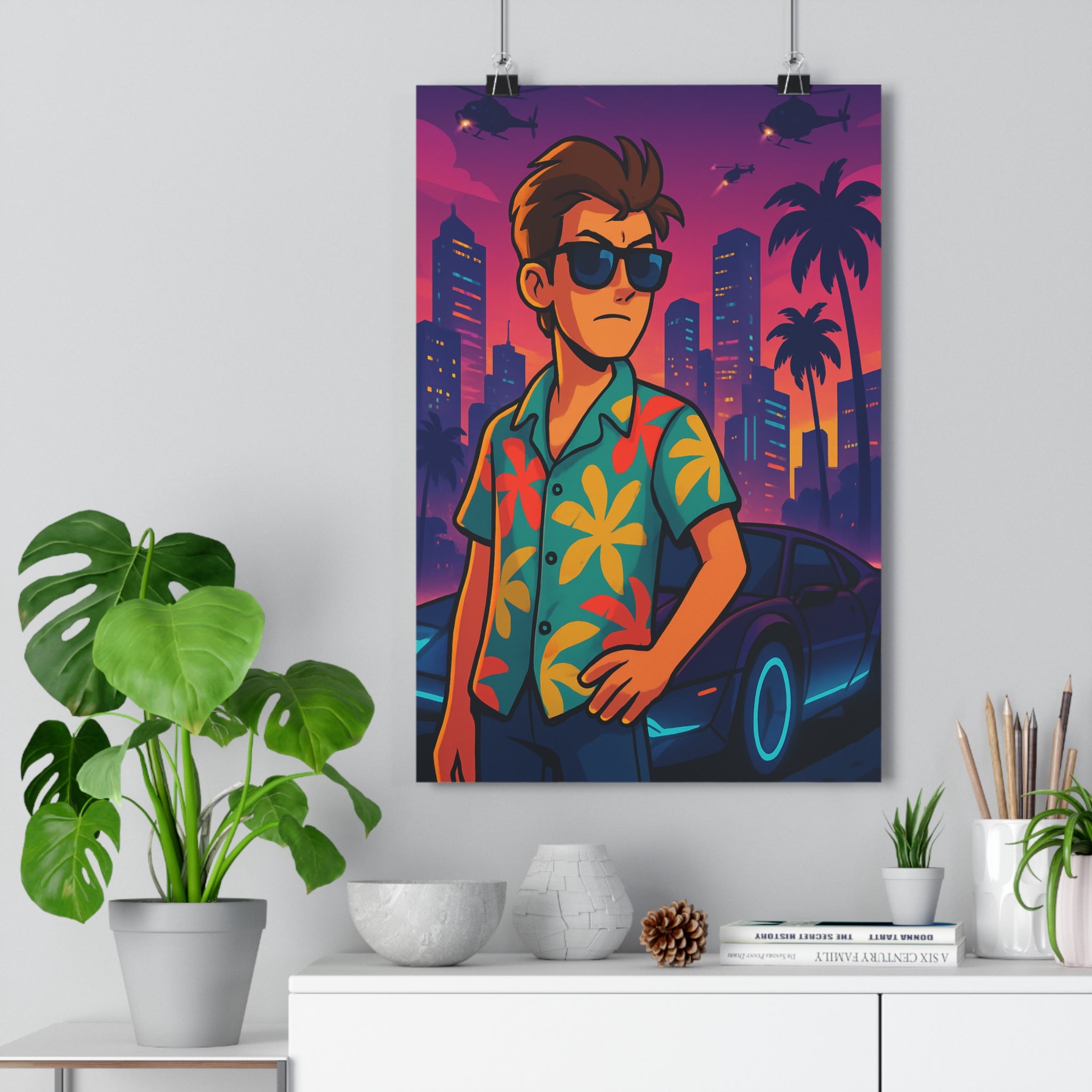 Poster décoratif aventure urbaine vibrant multicolore moderne salon chambre bureau dynamique créatif unique qualité