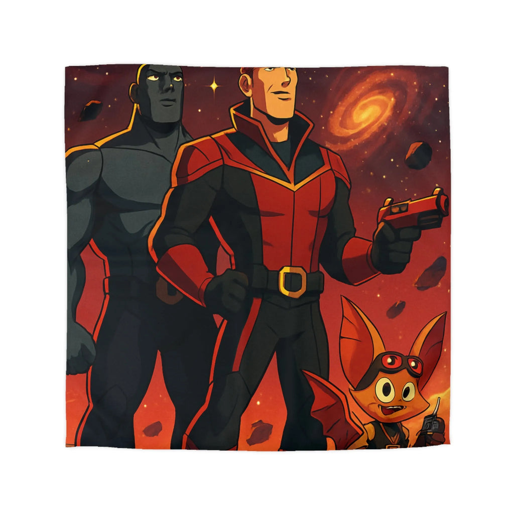 Housse de couette galactique avec héros cosmiques pour chambre d'enfant inspirante et colorée