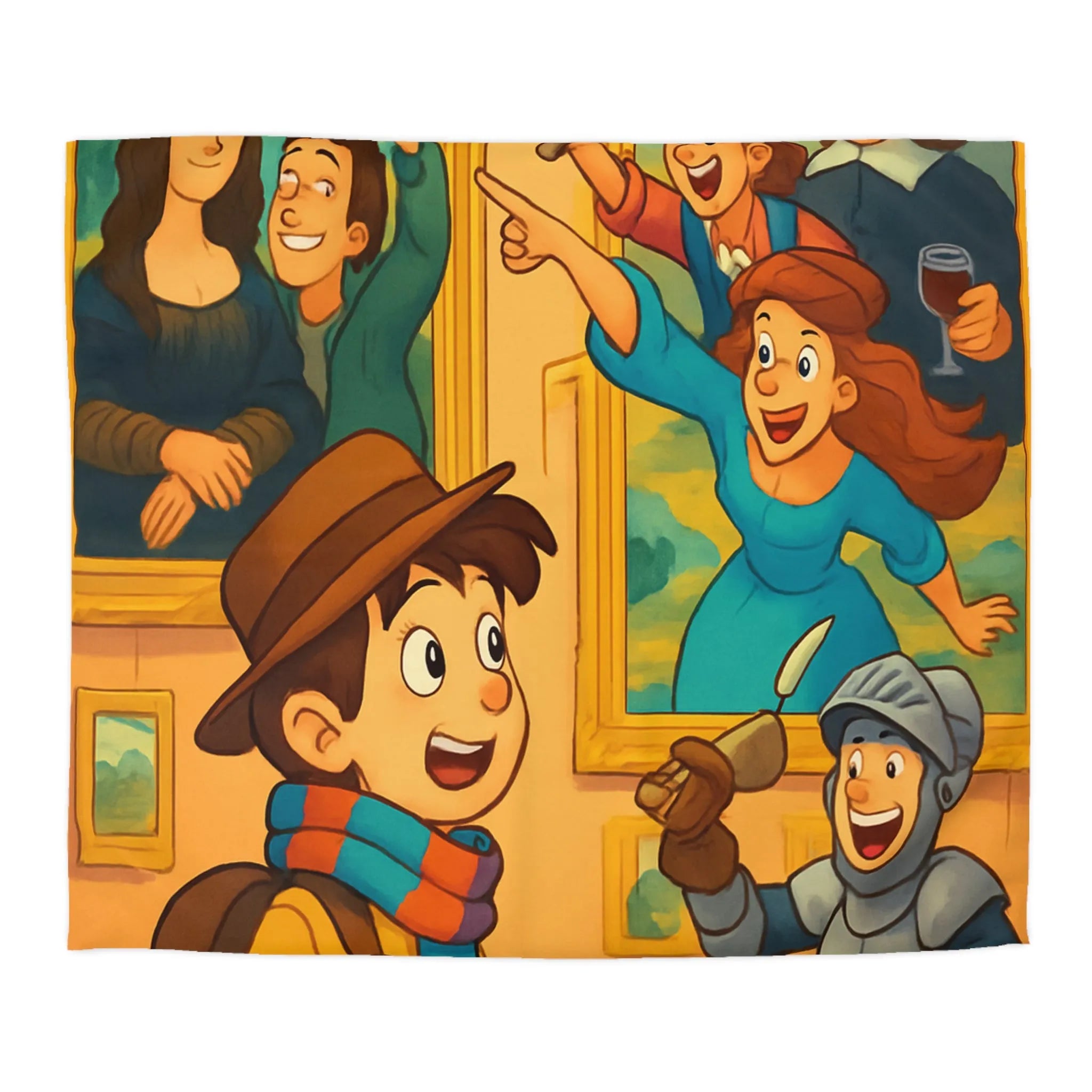 Couette Enfant Haute Qualité Motif Musée Aventure Jeux Joyeux Chevalier Éducatif Coloré