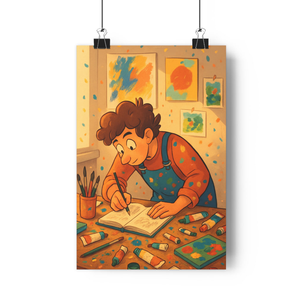 Poster décoratif cartoon artistique créatif enfant joyeux coloré chaud salon chambre inspiration peinture atelier