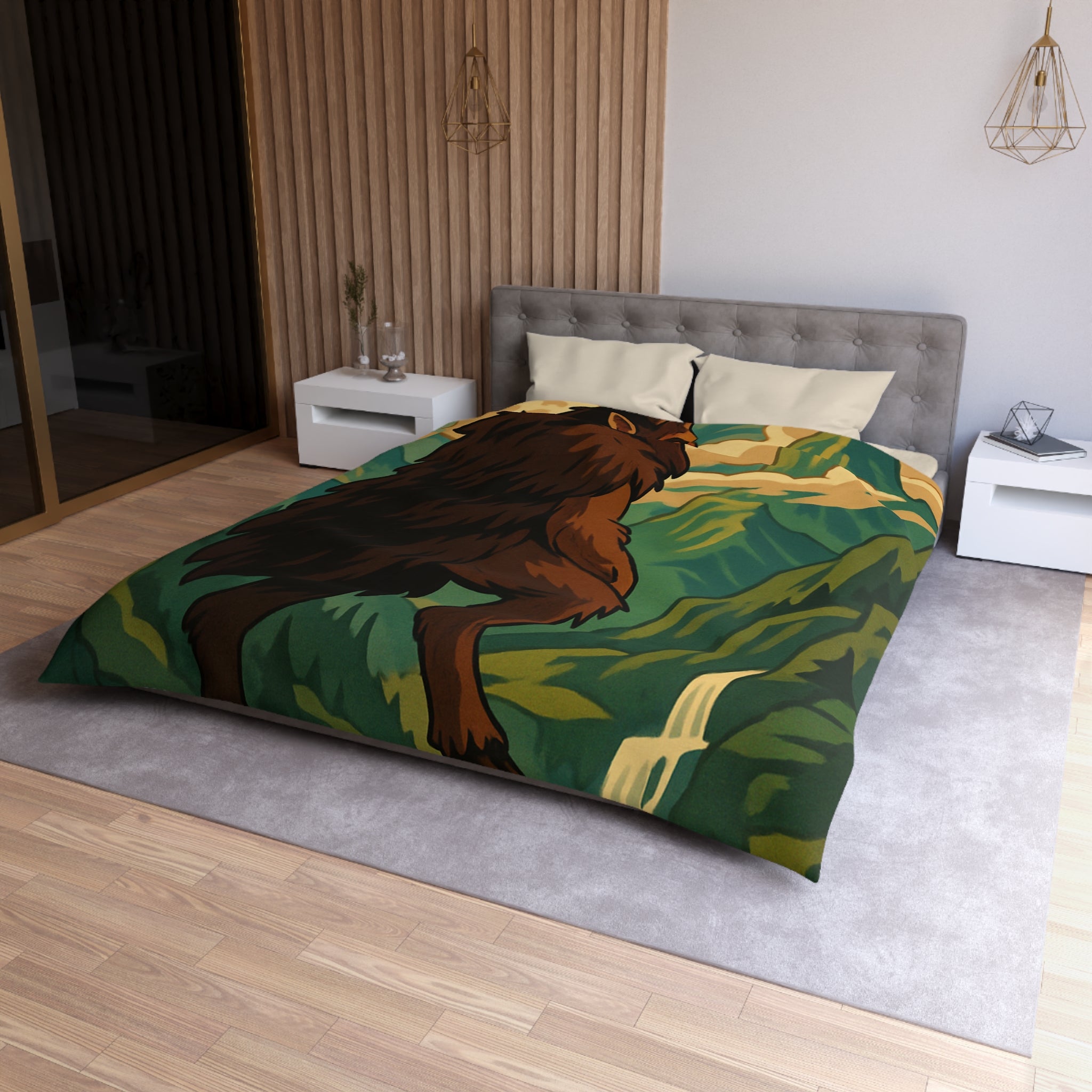 Housse de Couette Microfibre Design Artistique Moderne Décoration Chambre Confort Premium