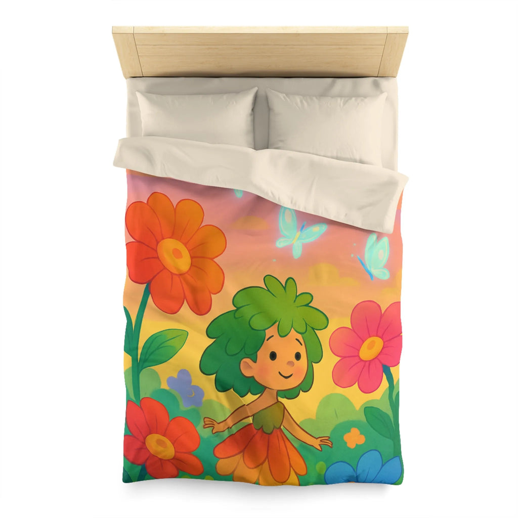 Enchantement floral coloré avec nuages et papillons parfait pour chambre d'enfant rêveuse
