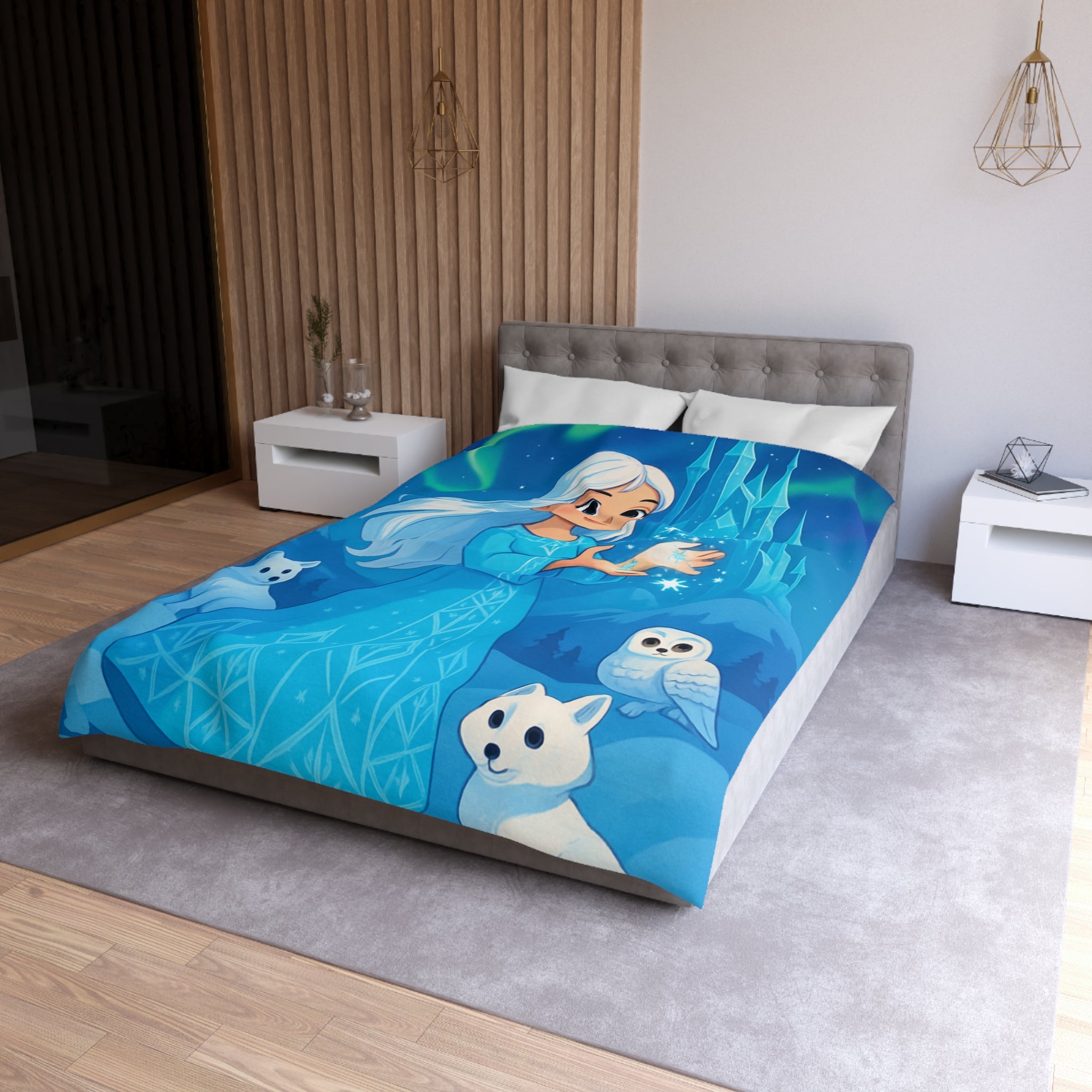 Housse de Couette Microfibre Motif Créatif Original Style Contemporain Chambre Élégante