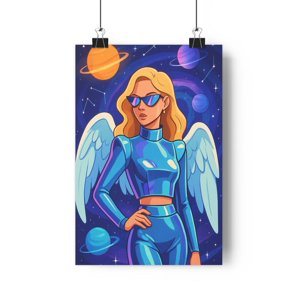 Poster décoratif cosmique moderne femme futuriste couleurs vives salon chambre cartoon mode spatial 30x46