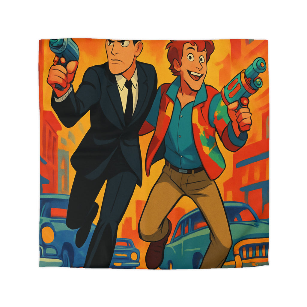 Housse de Couette Microfibre Illustration Unique Design Moderne Décoration Intérieure Raffinée