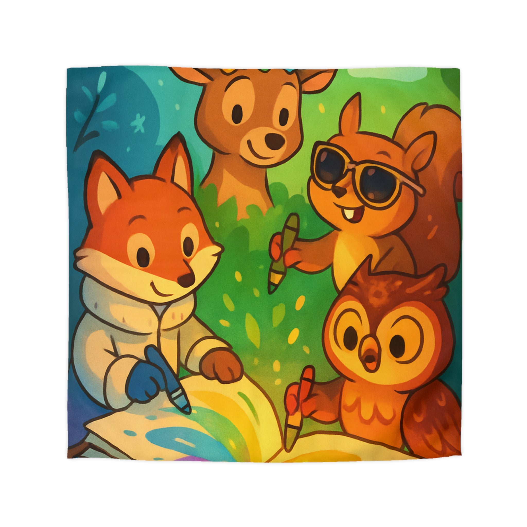 Housse de Couette Microfibre Illustration Unique Design Moderne Décoration Intérieure Raffinée