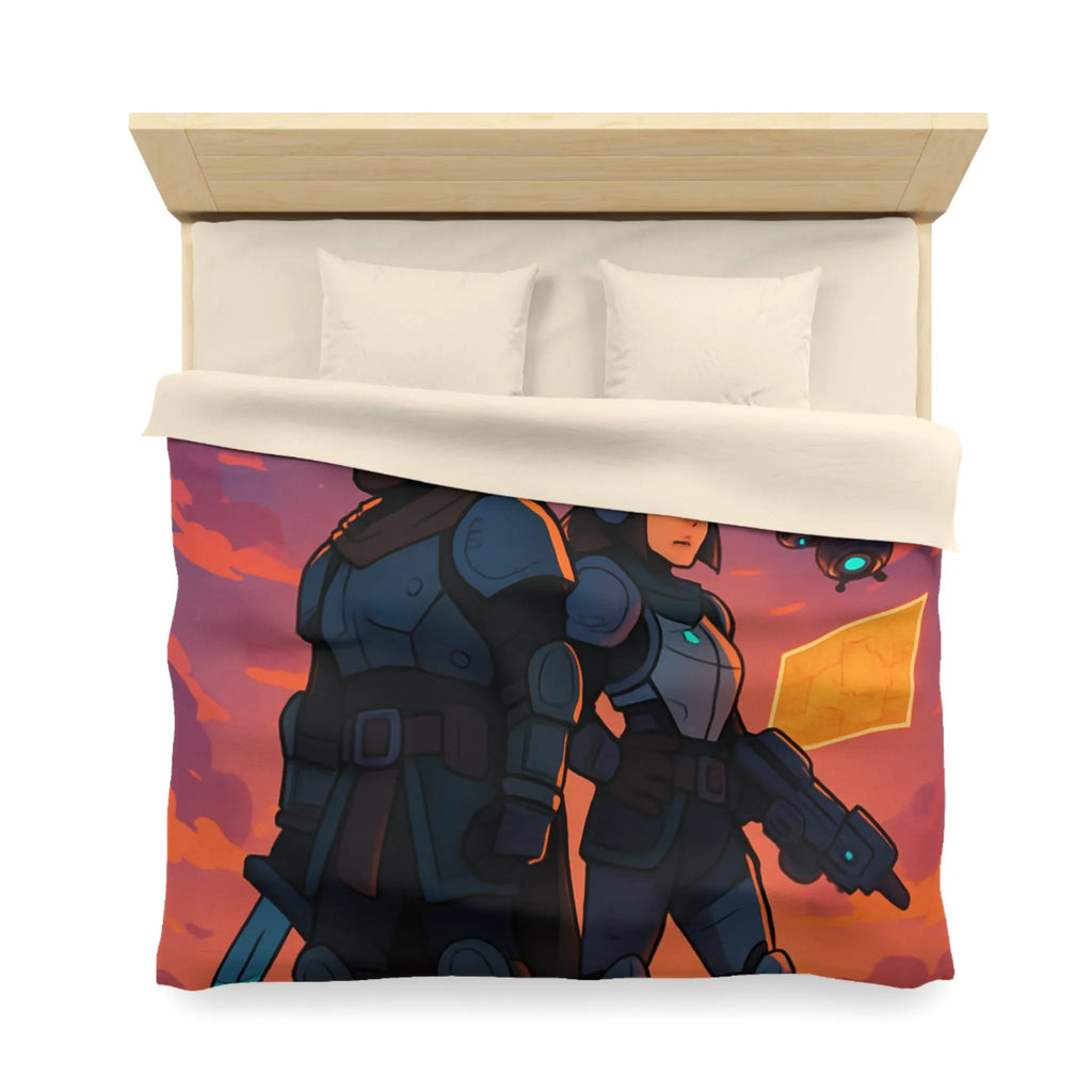 Explorez des mondes futuristes avec cette housse de couette au design captivant