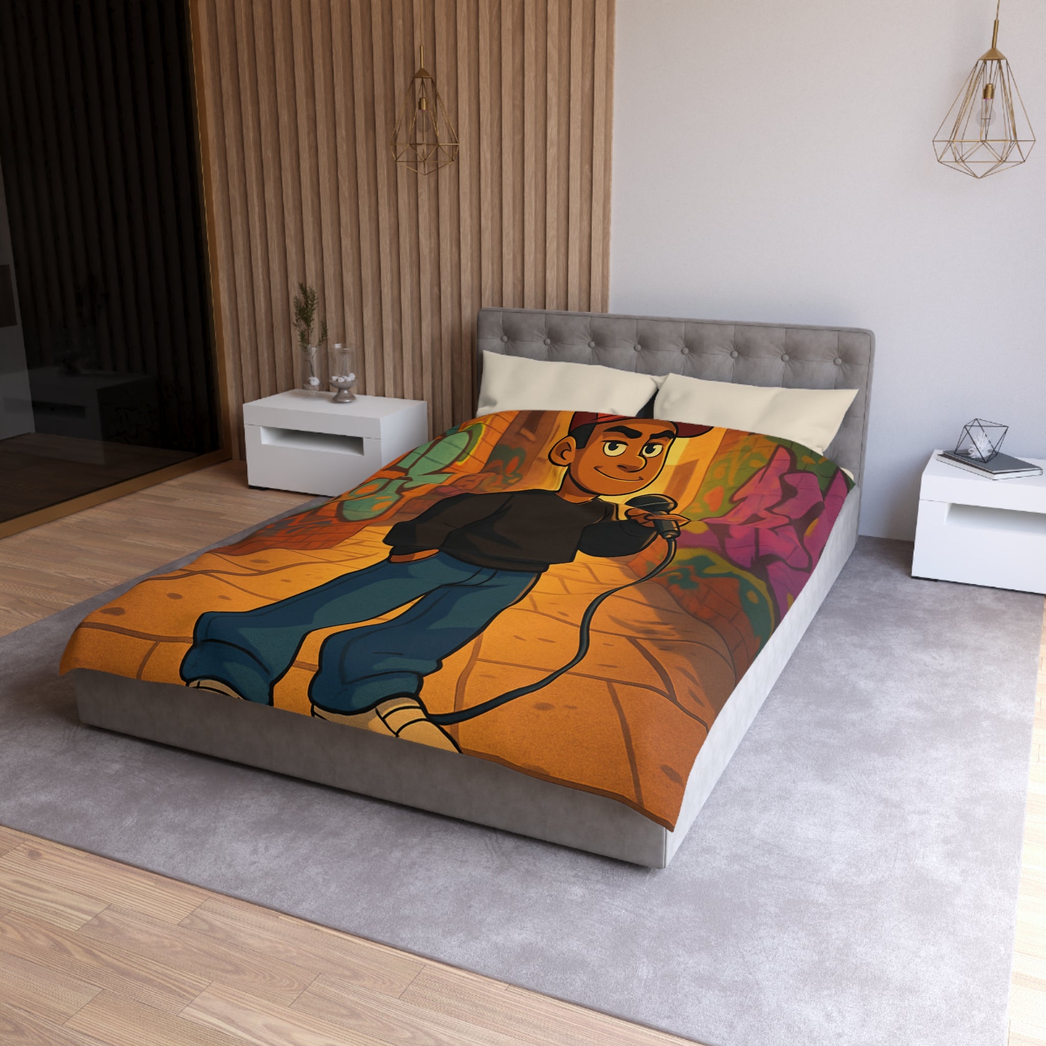 Housse de Couette Microfibre Design Artistique Moderne Décoration Chambre Confort Premium