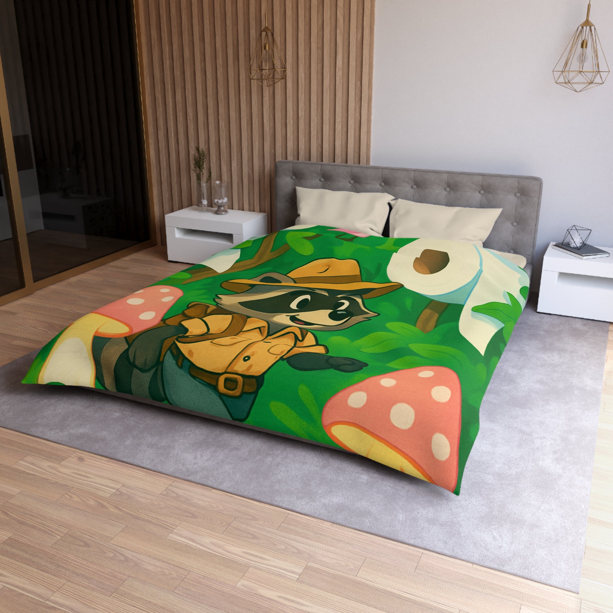 Housse de Couette Microfibre Motif Créatif Original Style Contemporain Chambre Élégante