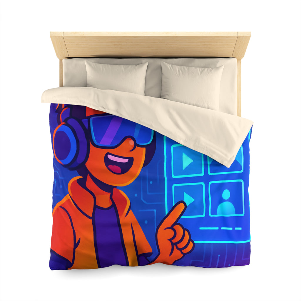 Housse de Couette Microfibre Illustration Unique Design Moderne Décoration Intérieure Raffinée