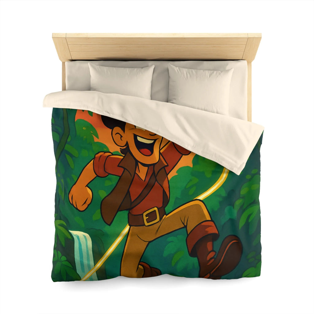 Housse de couette aventure jungle vibrante cascade pour chambre à thème nature