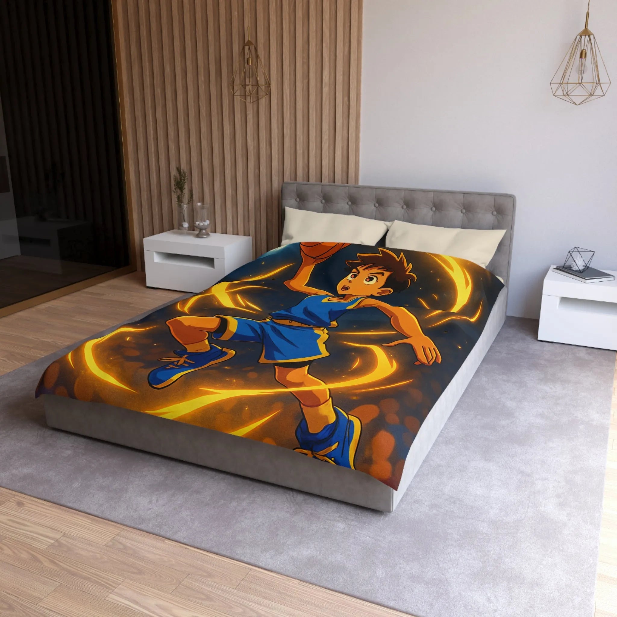 Housse de Couette Microfibre Art Graphique Contemporain Style Décoratif Chambre Tendance