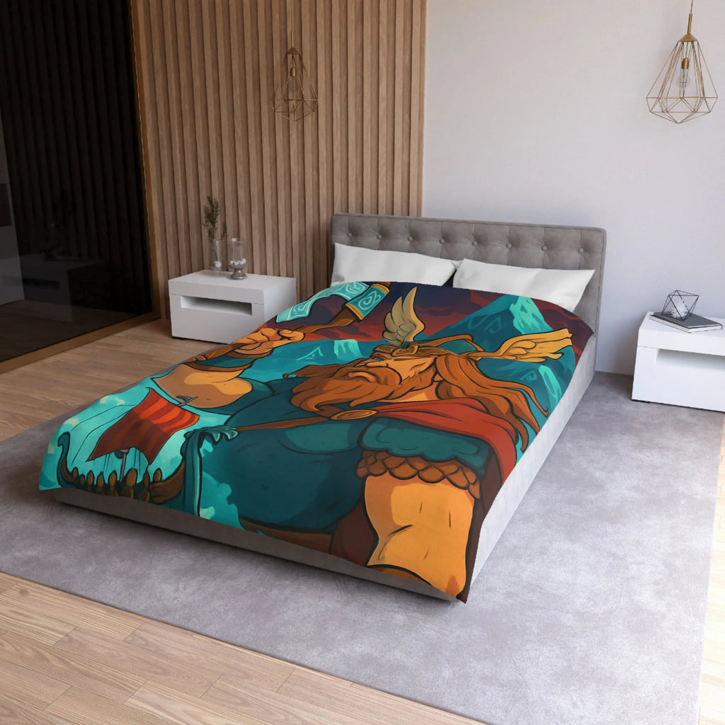 Housse de Couette Microfibre Art Graphique Contemporain Style Décoratif Chambre Tendance