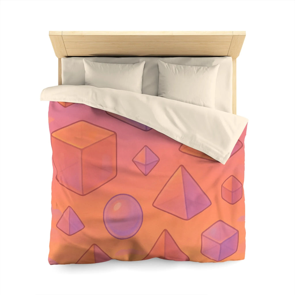 Housse de couette avec motifs géométriques colorés style moderne ambiance sereine et apaisante
