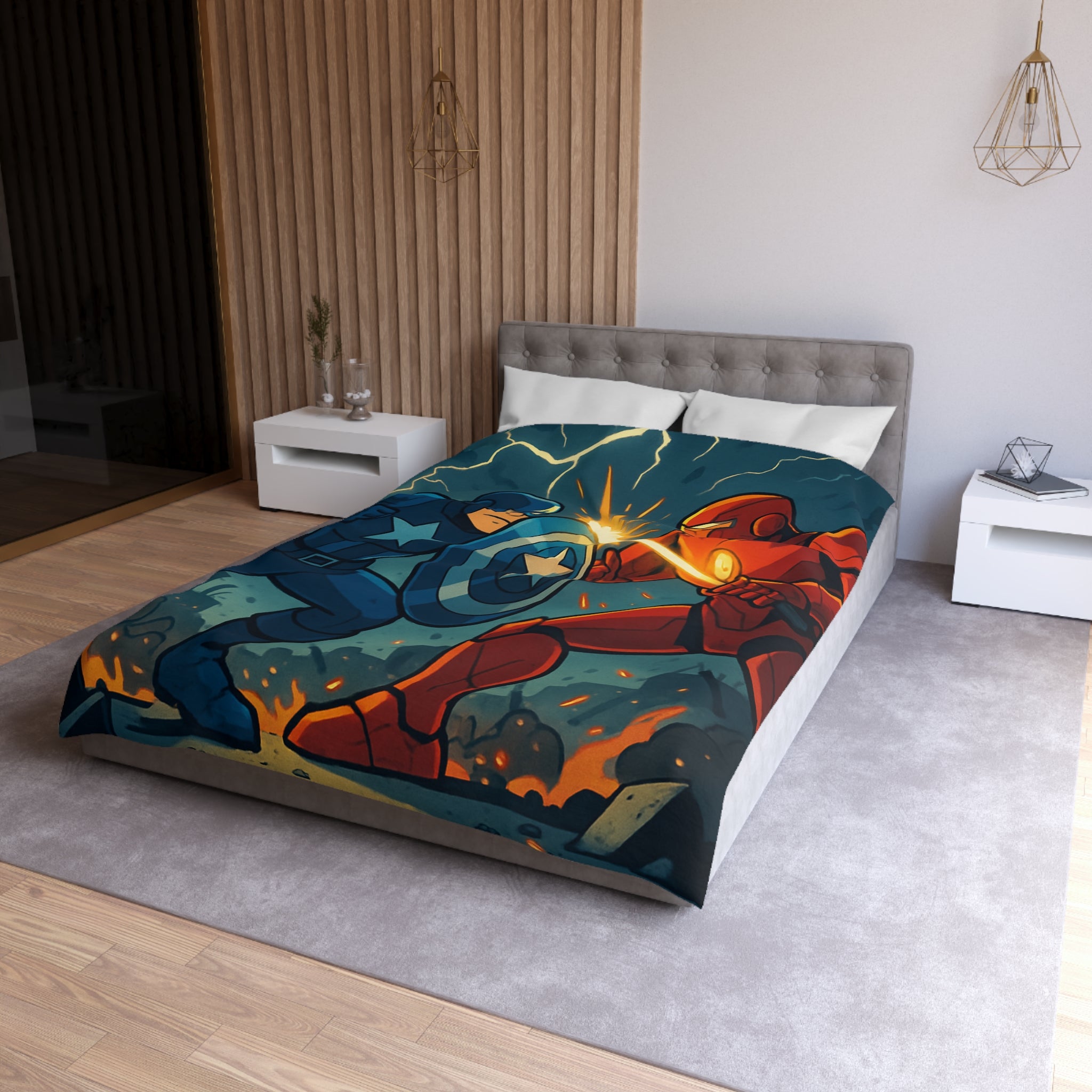 Housse de Couette Microfibre Design Artistique Moderne Décoration Chambre Confort Premium
