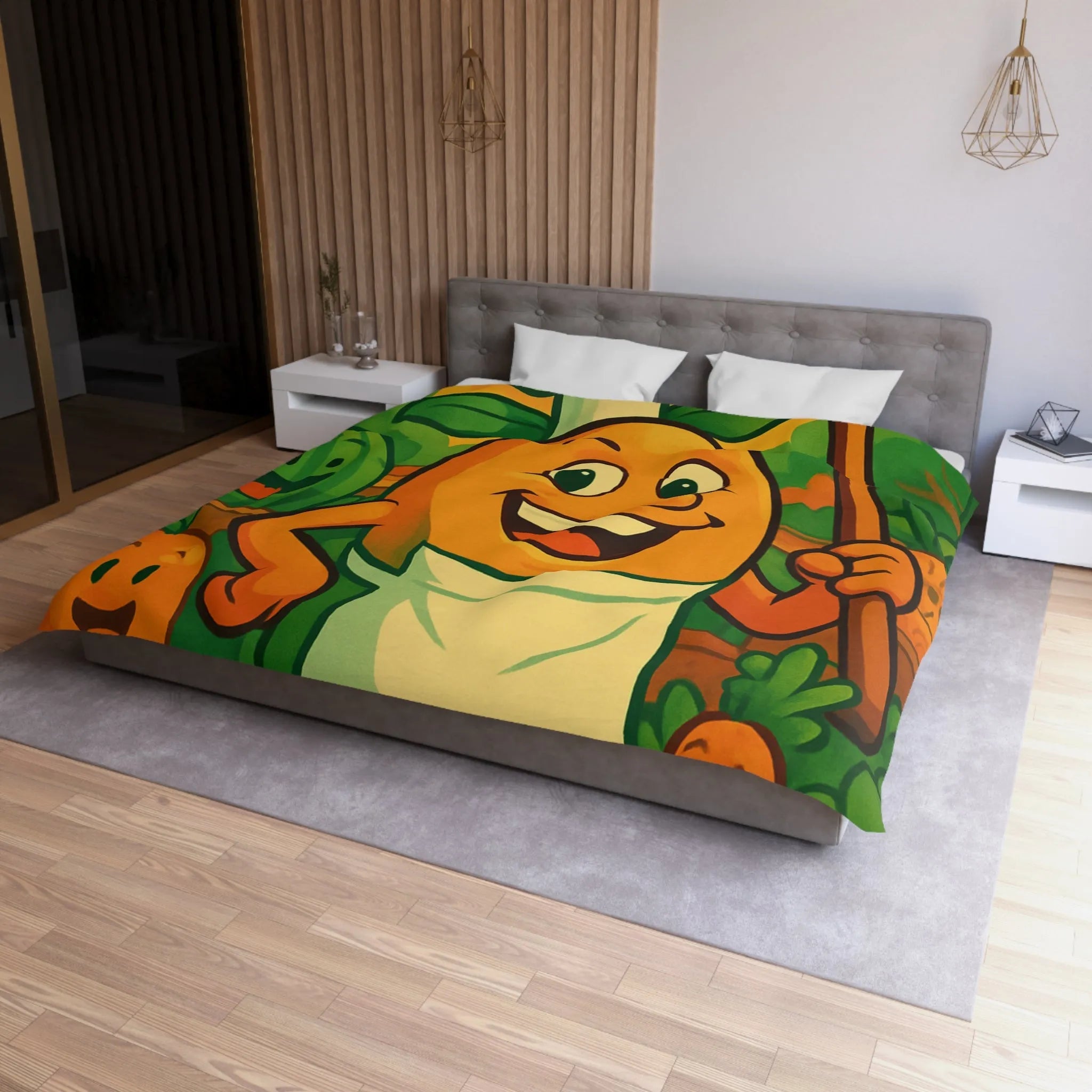 Housse de Couette Microfibre Art Graphique Contemporain Style Décoratif Chambre Tendance