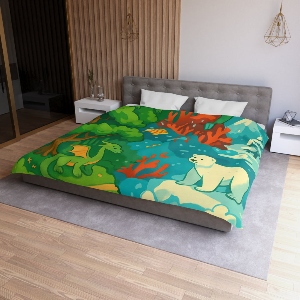 Housse de Couette Microfibre Design Artistique Moderne Décoration Chambre Confort Premium