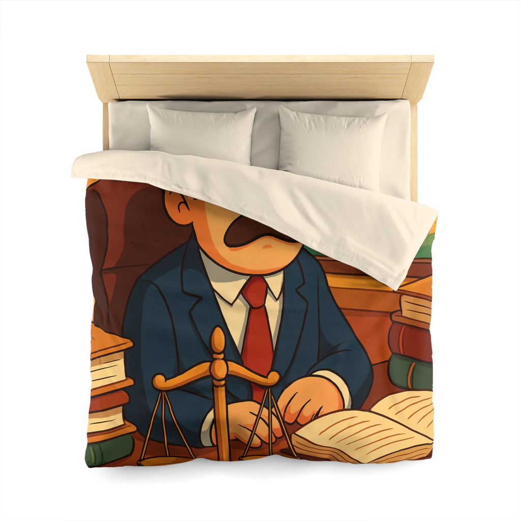 Housse de Couette Style Dessin Animé d'un Bureau d'Avocat avec Livres Colorés