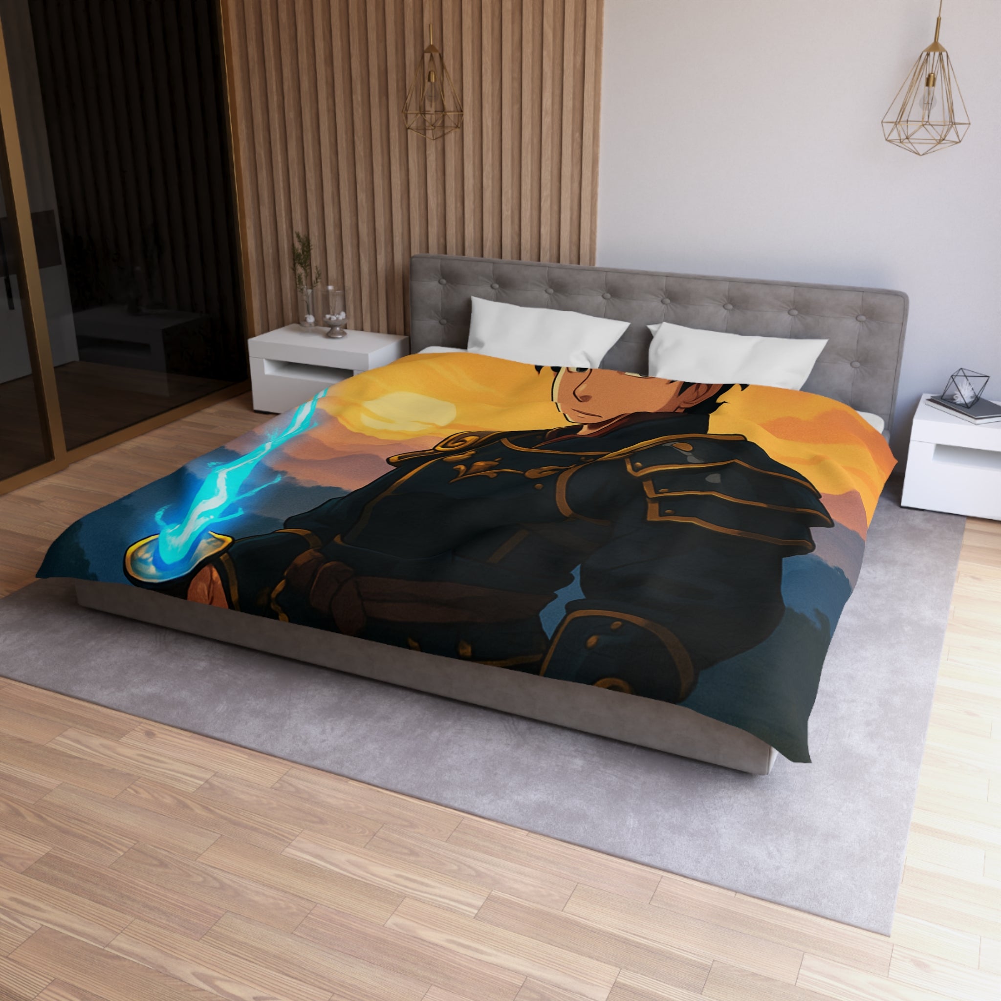 Housse de Couette Microfibre Motif Créatif Original Style Contemporain Chambre Élégante