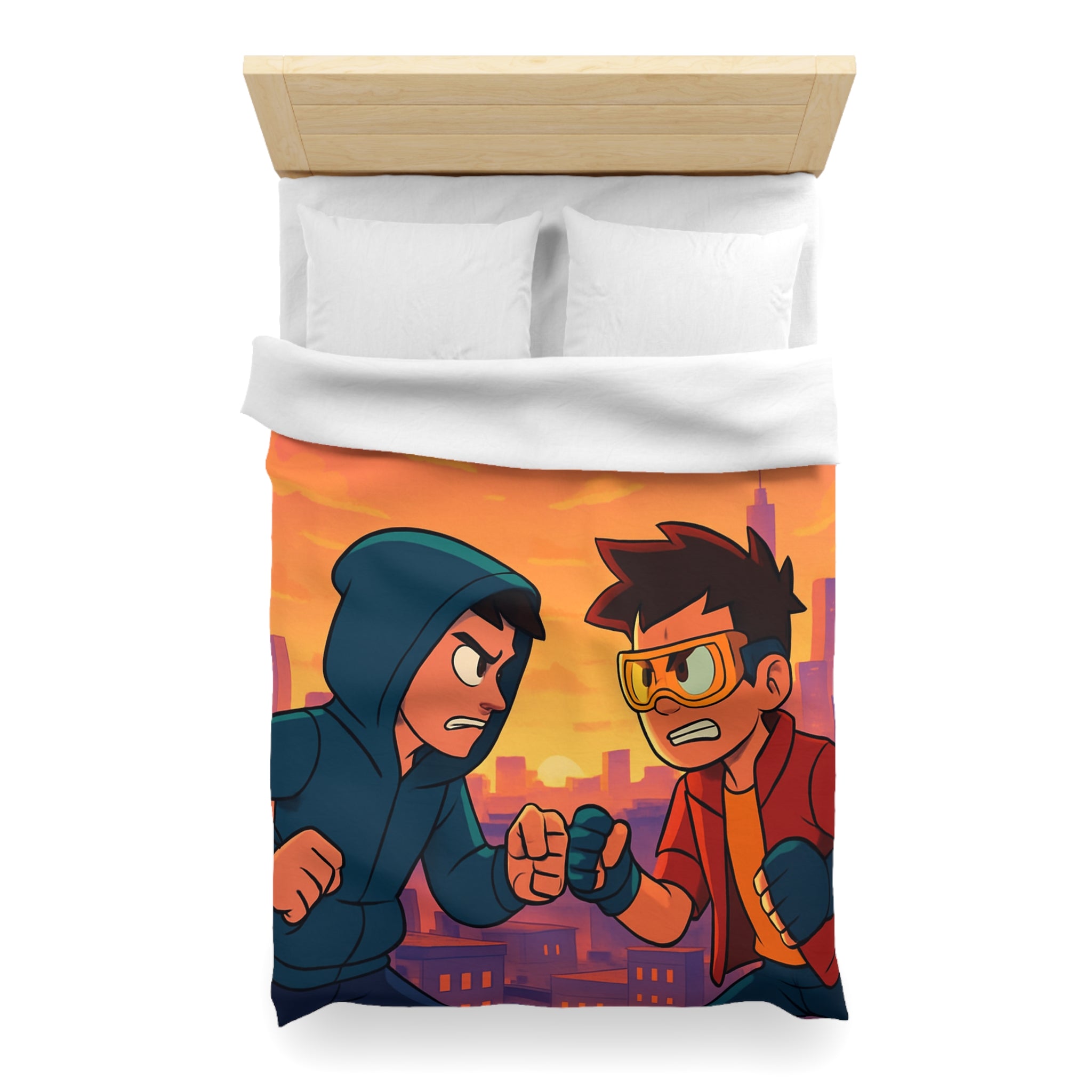 Housse de Couette Microfibre Design Artistique Moderne Décoration Chambre Confort Premium