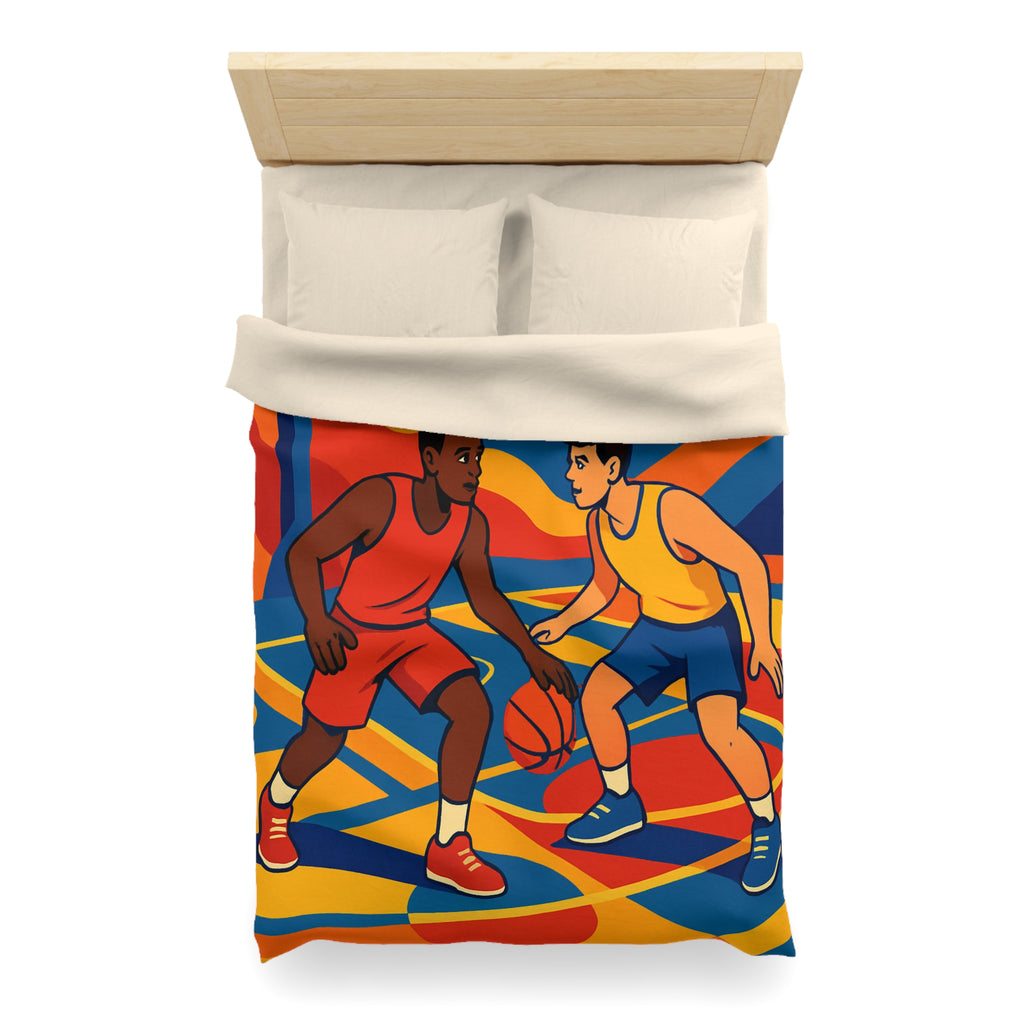 Idée Housse de Couette Basketball Colorée Style Rétro Dynamique pour Chambre Sportive