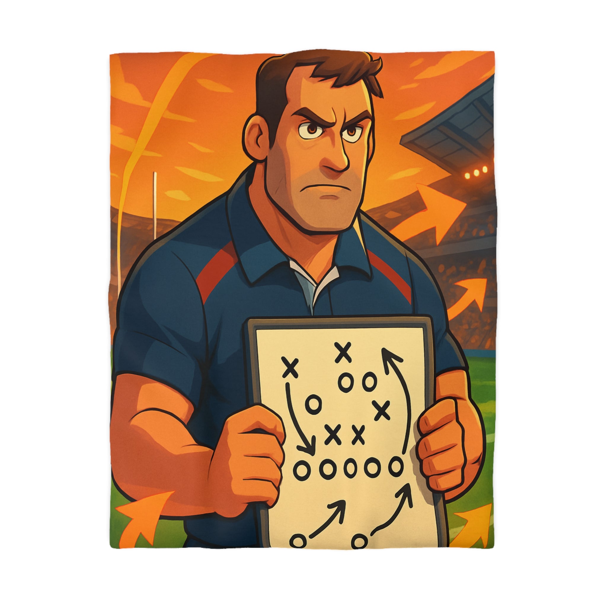 Housse de Couette Tactique de Rugby Coach Dynamique pour Chambre Thématique Sport