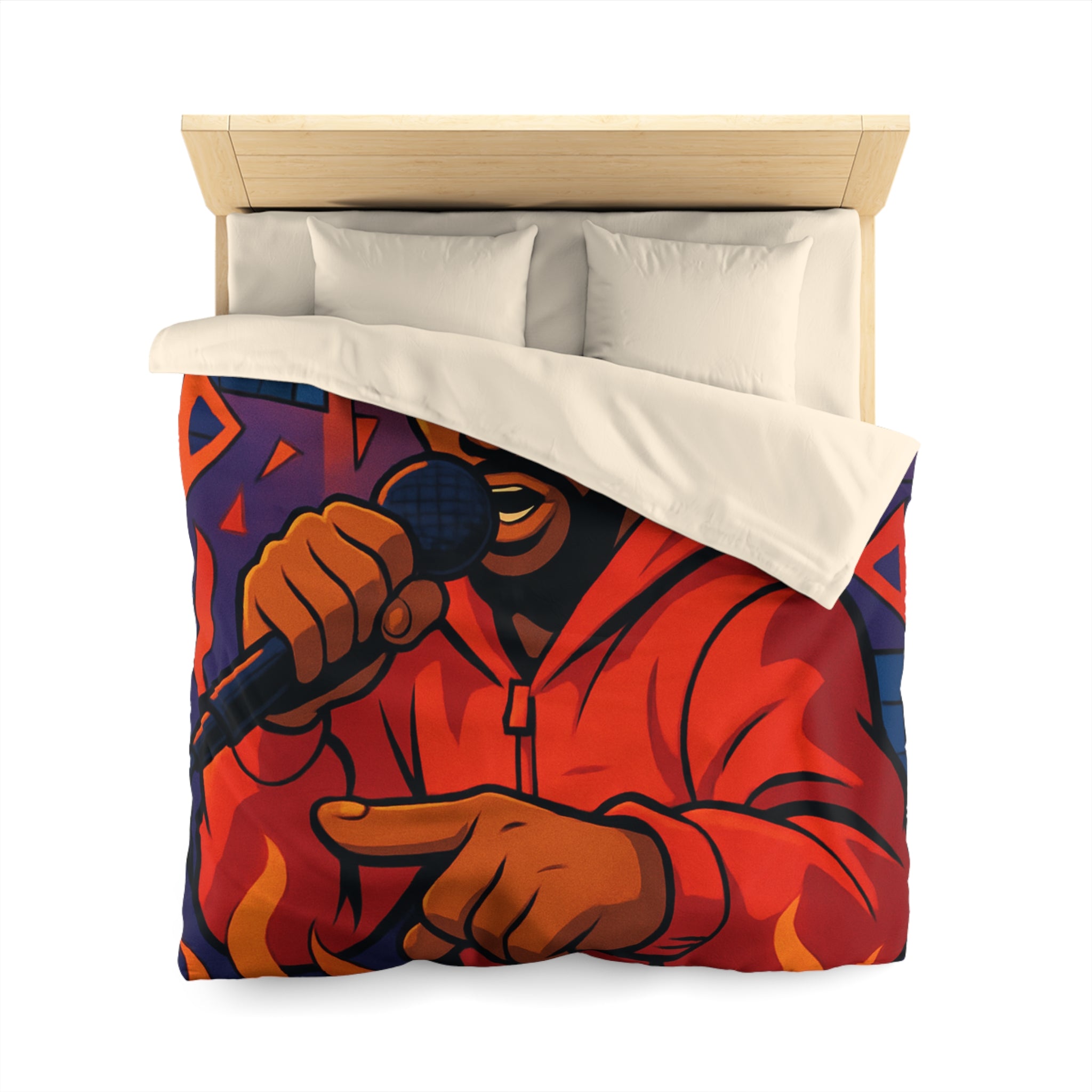 Housse de Couette Microfibre Motif Créatif Original Style Contemporain Chambre Élégante