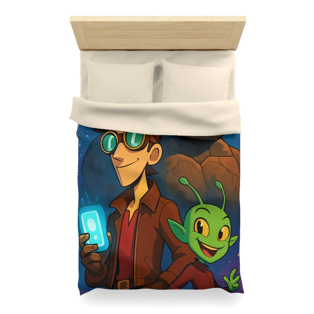 Housse de Couette Enfantine avec Personnages de Science-Fiction Stylisés et Univers Fantastique