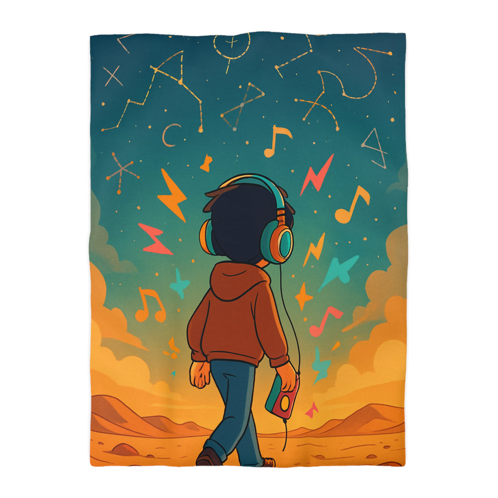 Housse de couette rêve étoilé pour jeunes musiciens et amateurs de constellations