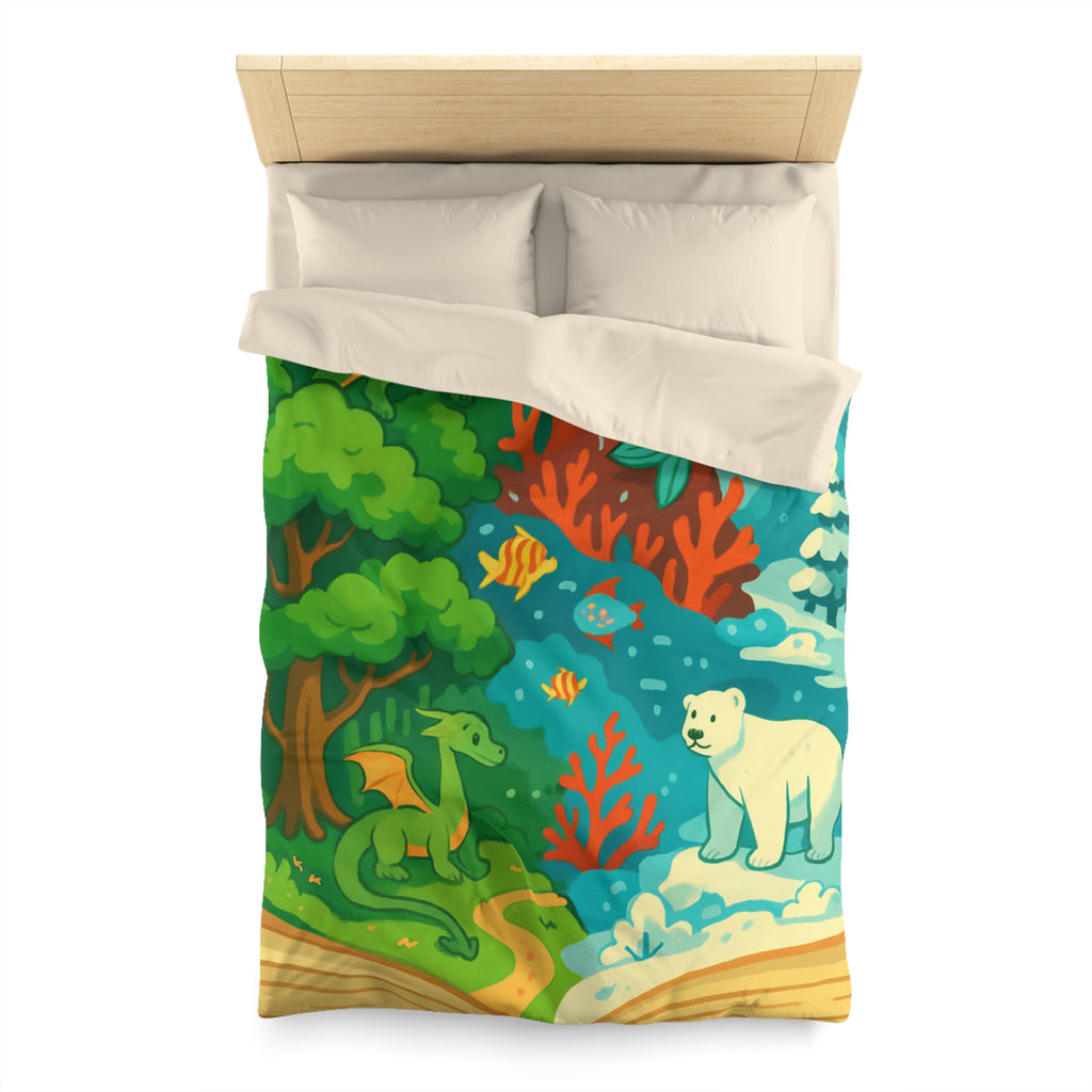 Housse de Couette Microfibre Design Artistique Moderne Décoration Chambre Confort Premium