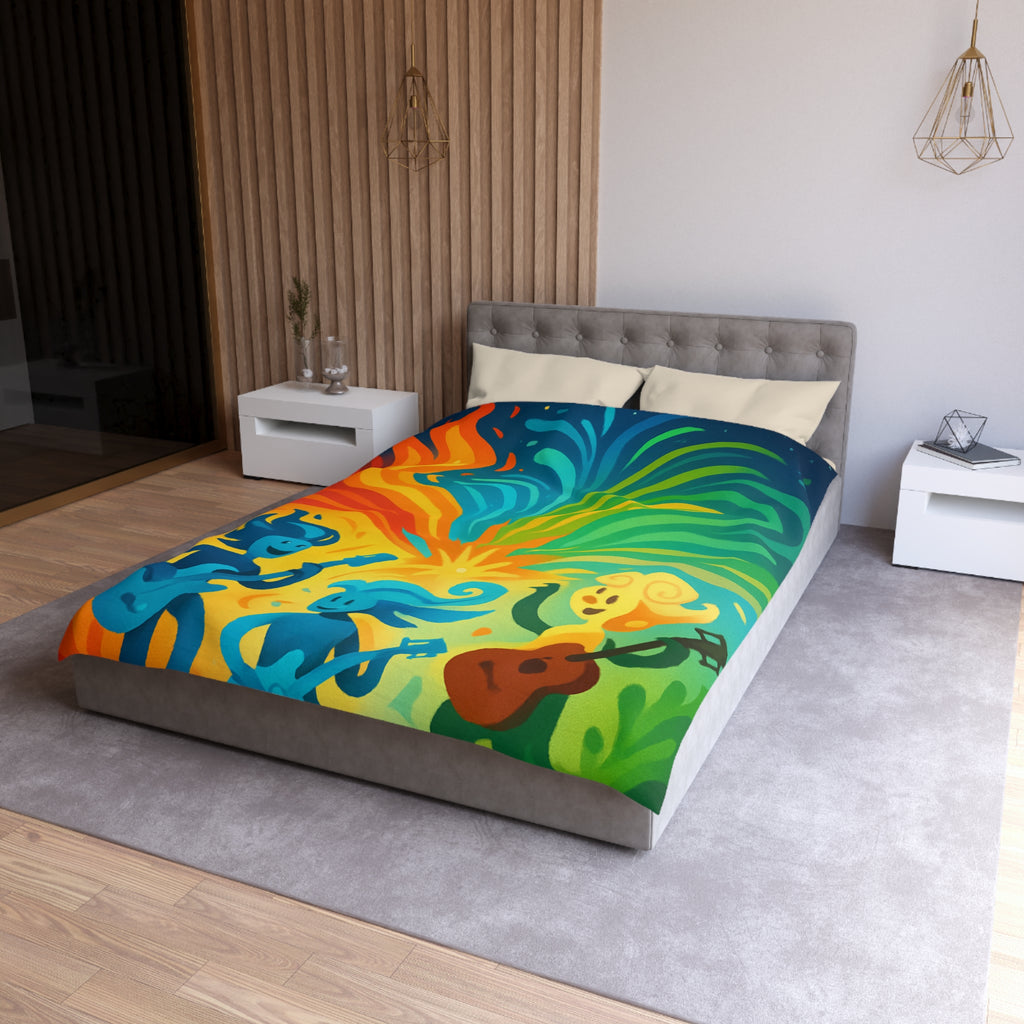 Housse de Couette Microfibre Illustration Unique Design Moderne Décoration Intérieure Raffinée