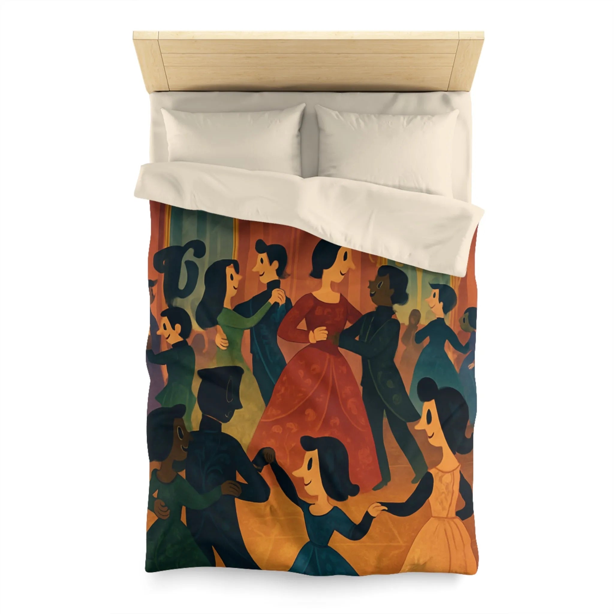 Élégant Bal de l'Époque Romantique dans une Splendeur de Couleurs Chaudes et Riche